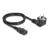 Maitinimo laidas DELOCK CEE 7/7 (E+F) į IEC C13 90° kampu, 1 m, H05VV-F 3x1,00 mm², juodas