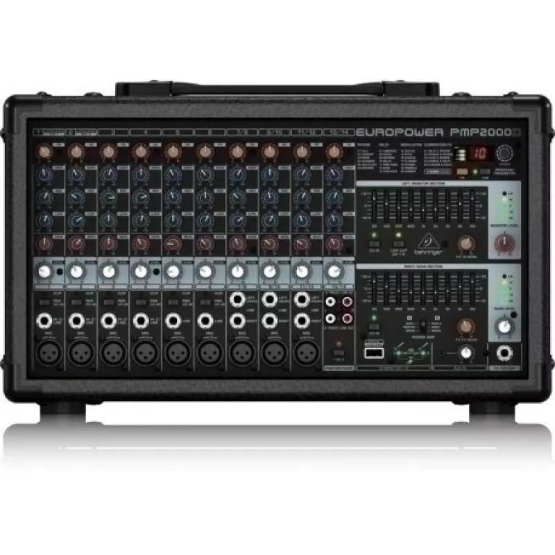 Behringer PMP2000D garso stiprintuvas-mikseris 14 kanalų 2000W Juodas