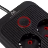 Maitinimo blokas MACLEAN MCE389 B — 6 lizdai, 4×USB-A + 1×USB-C, 110–240V, 2,1A, 2500W, 1,5 m laidas, juodas