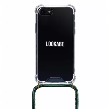 Korpusas su pakabuku „Lookabe“ iPhone 7/8, auksinis su žaliais akcentais