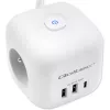 Power Cube QOLTEC 52547 ilgintuvas 3×AC lizdai, 2×USB-A, 1×USB-C PD 20W