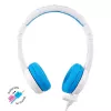 Belaidės ausinės BuddyPhones School+ – lankelis, apgaubiančios, 20–20000 Hz, 1,4 m laidas, mėlyna/balta