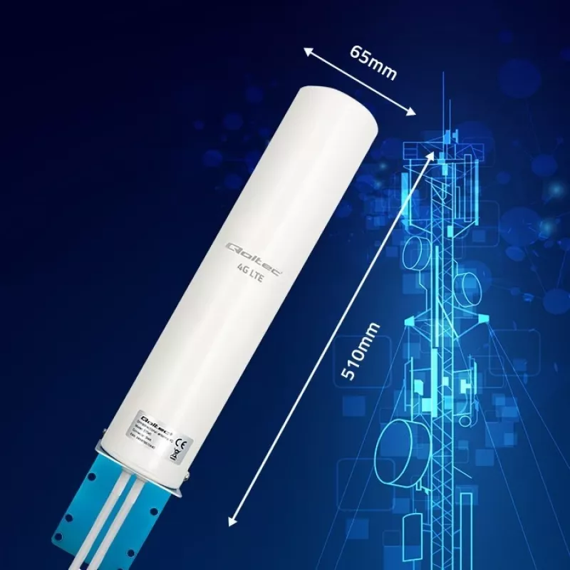 Kryptinė 4G LTE dviejų antenų sistema QOLTEC 57045 12 dBi