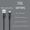 USB-A į Lightning laidas Orsen S9L 1 m 2,1 A – juodas