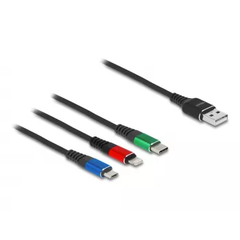 DeLOCK USB įkrovimo laidas 3 in 1 Type-A į Lightning / Micro USB / USB Type-C 30 cm
