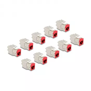 DeLOCK 88115 keystone modulis plokščias raudonas RJ-45 10 vnt.