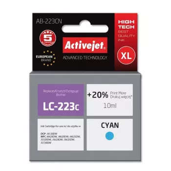 Activejet AB-223CN rašalas (pakeičia Brother LC223C; Supreme; 10 ml; žydra)