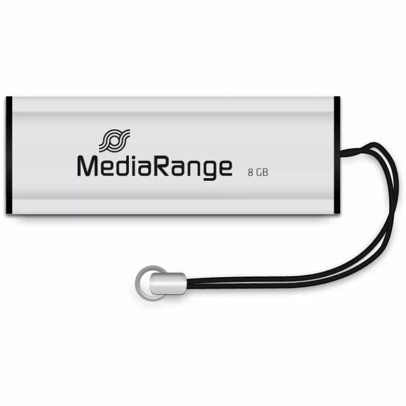 MediaRange SuperSpeed USB atmintukas – 8 GB – USB 3.0 – juodas/sidabrinis (MR914)