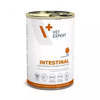 Šlapias šunų ėdalas VETEXPERT Veterinary Diet Intestinal 400 g, paukštiena, be grūdų, skirtas atsigavimui po virškinimo trakto operacijos
