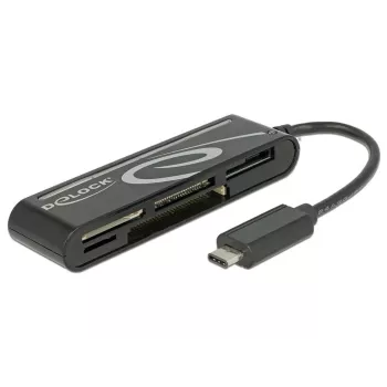 DeLOCK USB 2.0 kortelių skaitytuvas USB Type-C vyriškas 5 lizdai – Kortelių skaitytuvas – Visų formatų – USB-C (91739)