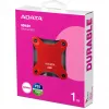 Išorinis SSD ADATA SD620 1 TB, nešiojamas, USB 3.2 Gen 2 (Micro-USB B), skaitymas 520 MB/s, rašymas 460 MB/s, atsparus smūgiams, raudonas