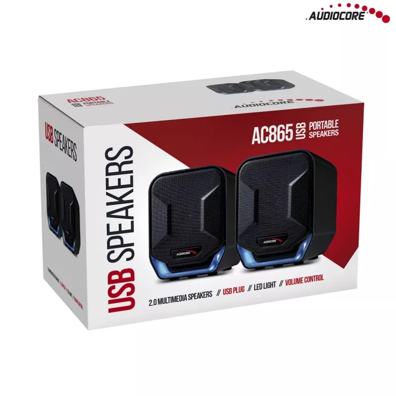 Garsiakalbis Audiocore AC865 2 krypčių, laidinis, 2.0 kanalų, 3 W, juodas