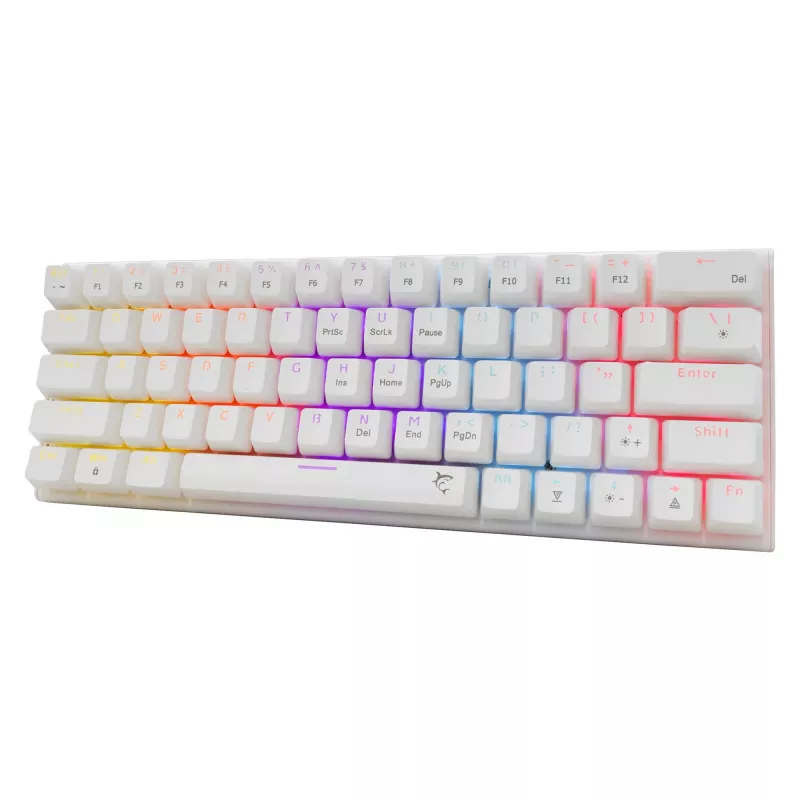 Mechaninė klaviatūra White Shark Wakizashi-2 US Red Switch, TKL be skaičių bloko, balta