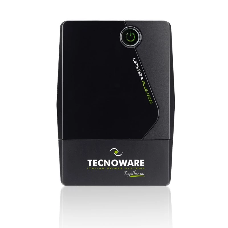 Nepertraukiamo maitinimo šaltinis TECNOWARE FGCERAPL1202SCH, 1,2 kVA / 840 W, 2 AC lizdai, Micro‑USB, sandarus švino rūgšties akumuliatorius, 4,5 kg