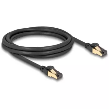 DeLOCK RJ45 Cat.6A S/FTP tinklo kabelis, vyras–vyras, 2 m, juodas