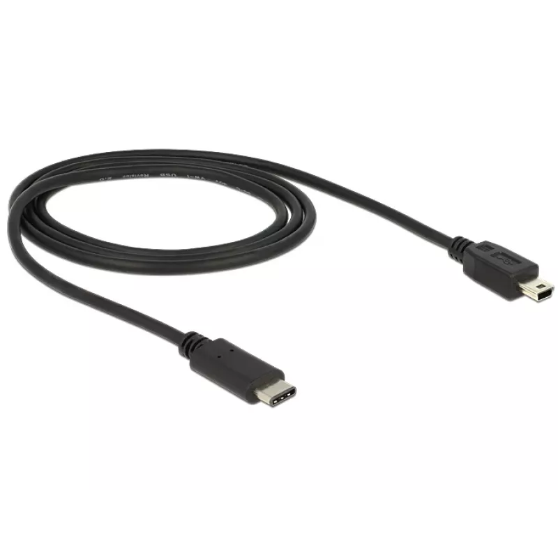 USB laidas DeLOCK 83603 USB 2.0 1m USB C Mini-USB B Juodas