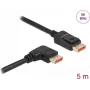 DisplayPort kabelis DeLOCK 8K 60 Hz 5 m tiesus kištukas į 90° kampu lenktą kištuką
