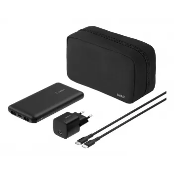 Belkin BoostCharge – Powerbank su integruotu maitinimo adapteriu, 10000 mAh, PD, 3 išėjimai (24 kontaktų USB-C, 2 x USB-A)