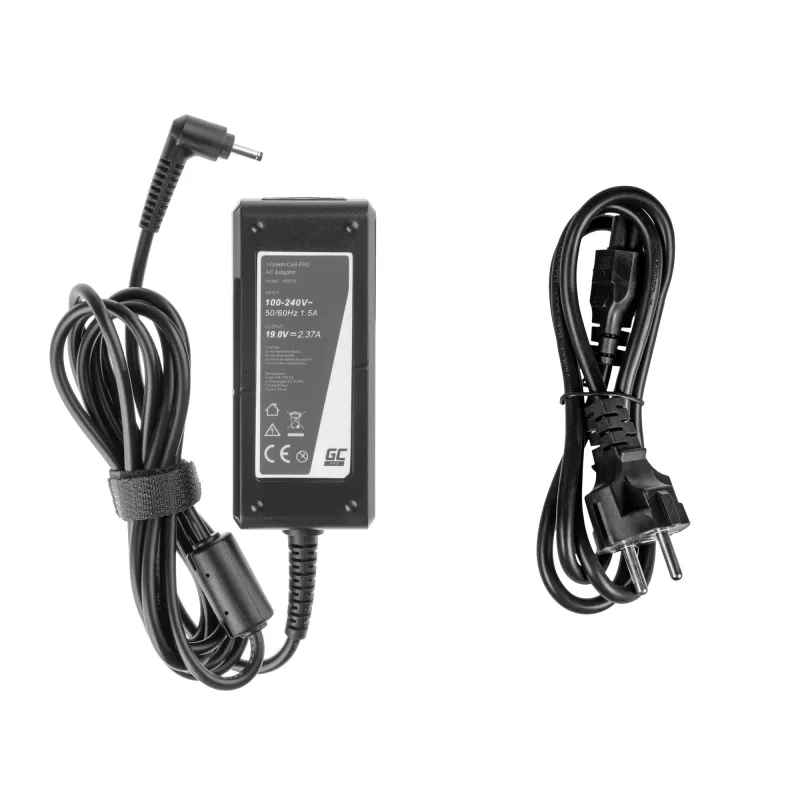 Maitinimo adapteris Green Cell AD61P vidaus 45 W, 19 V 2,37 A, juodas, 1,2 m laidas