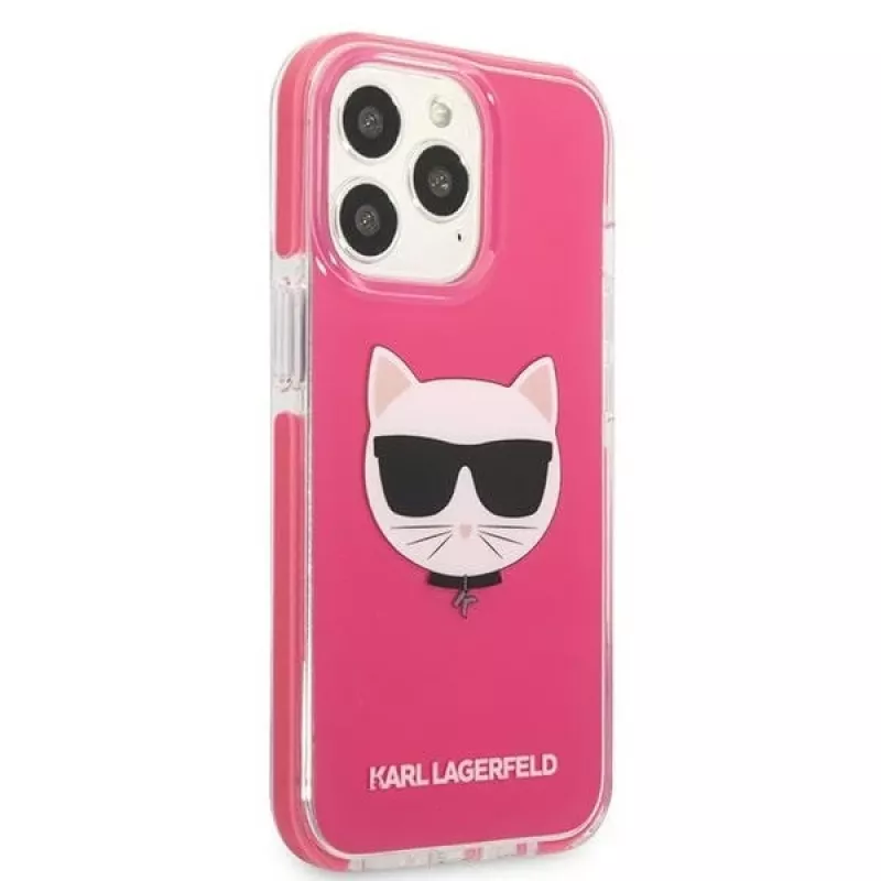 Karl Lagerfeld KLHCP13XTPECPI iPhone 13 Pro Max 6,7 colio kietas dėklas Fuchsia/FUSCHIA Choupette Head