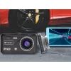 Vaizdo registratorius TRACER 4TS Full HD dviejų kamerų, 2 MP priekinė, 0.4 MP salono, 140°/60° kampai, 4 colių IPS ekranas, 150 mAh baterija, aliumininis korpusas, stovėjimo pagalba