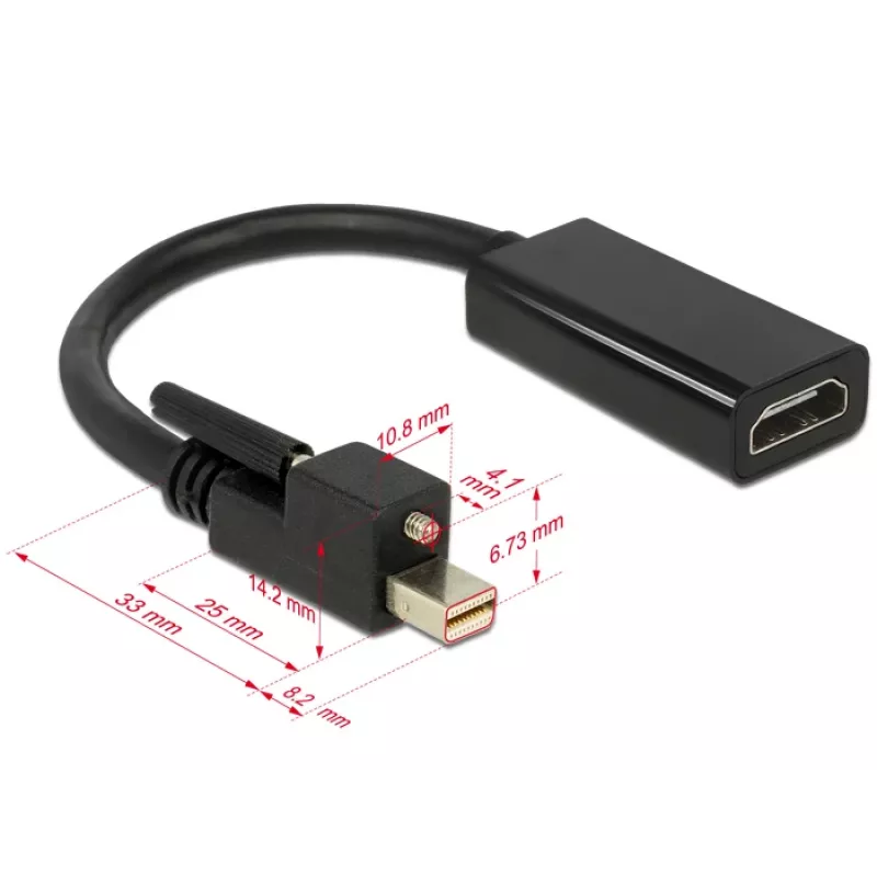 Adapteris DeLOCK 62640 Mini DisplayPort į HDMI 0,25 m juodas