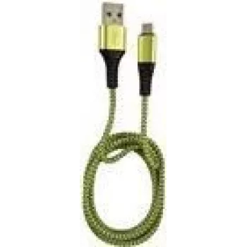 LC-Power USB laidas Micro-USB 1m juodas/žalias (LC-C-USB-MICRO-1M-7)