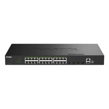 D-Link 28 prievadų Gigabit kraunamas PoE+ išmanusis valdomas tinklo jungiklis su 4 x 10G SFP+ prievadais