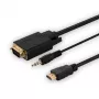 SAVIO HDMI–VGA laidas CL-198, HDMI kištukas į VGA kištuką su garsu, 1,8 m