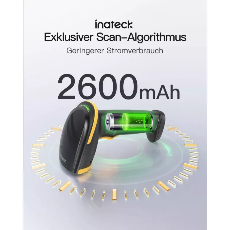 Inateck BCST-35 brūkšninių kodų skaitytuvas, juoda