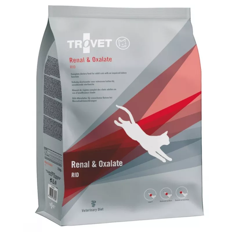 Sausas kačių ėdalas TROVET Renal & Oxalate RID veterinarinė dieta, 2,5 kg, vištiena, šlapimo takų palaikymui