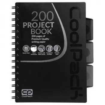 Spiralinis užrašų bloknotas A5 Coolpack juodas
