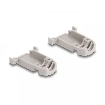 DELOCK D-Sub korpusas 9 kontaktų su guminiais tarpikliais, plastikinis, juodai pilkas, 41,6×31,6×19,8 mm