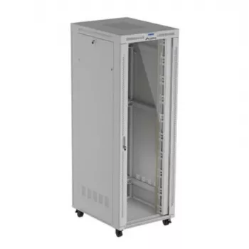 Stovimas serverio stovas LANBERG FF01-8047-12SL 47U 800x1000 mm pilkas su priekinėmis ir galinėmis stiklinėmis durelėmis bei vieta LCD ekranui