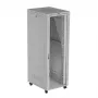 Stovimas serverio stovas LANBERG FF01-8047-12SL 47U 800x1000 mm pilkas su priekinėmis ir galinėmis stiklinėmis durelėmis bei vieta LCD ekranui