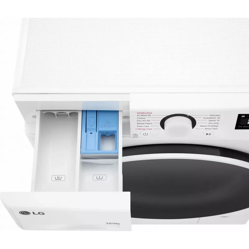 LG F4DR510S0W Skalbimo džiovinimo mašina 10 kg 1400 aps./min. Balta
