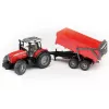 Traktoriaus modelis BRUDER Massey Ferguson 7480 su verčiamu priekabu
