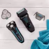 Rotacinis skustuvas Remington R6000 juodas – 3 besisukančios galvutės, šlapias ir sausas skutimas, belaidis, 60 min. veikimo, iššokantis trimeris