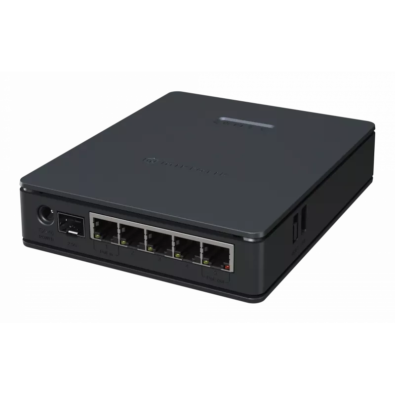 MikroTik hAP ax S maršrutizatorius – dviejų juostų 2,4/5 GHz, 1800 Mbit/s, 5x Ethernet (įsk. 2,5G), PoE, juodas