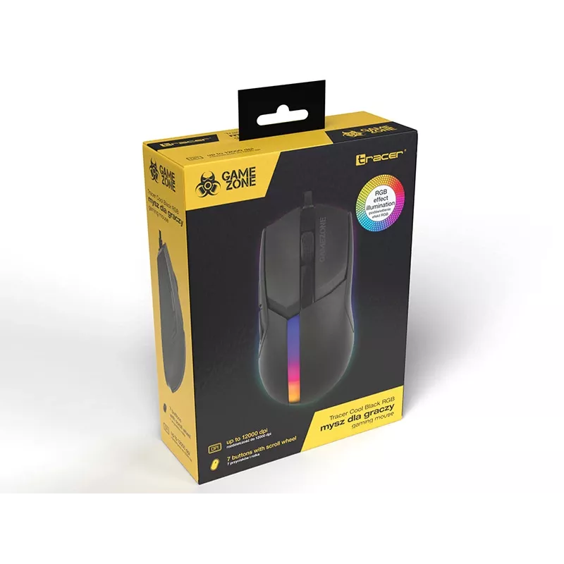 Pelė TRACER 47416 Gamezone Cool Black RGB USB