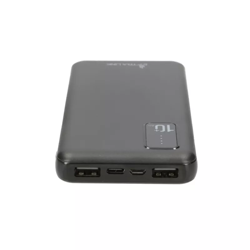 Powerbank Extralink EPB-098B 10000 mAh, LiPo, 2× USB-A + 1× USB-C, juodas