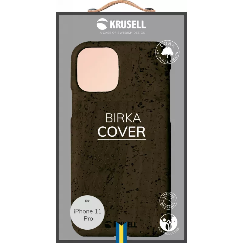 Dėklas Krusell Birka Apple iPhone 11 Pro, tamsiai rudas, odos stiliaus