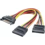 Maitinimo Y-Adapteris Renkforce 1× SATA maitinimo kištukas 15‑kontaktis į 2× SATA maitinimo lizdus 15‑kontakčius, 0,15 m, juoda/raudona/geltona