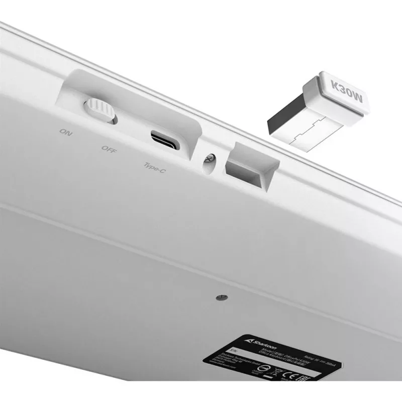 Belaidė klaviatūra Sharkoon OfficePal K30W balta, DE išdėstymas, membraninė