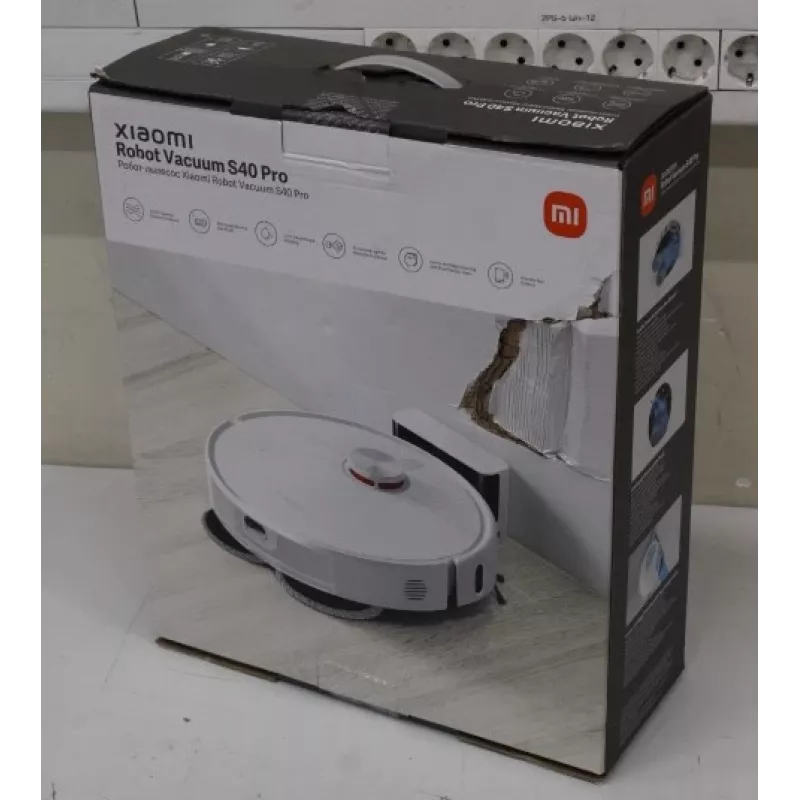 Išparduota. Xiaomi Robot Vacuum S40 Pro EU | Šlapias ir sausas valymas | 5200 mAh | Dulkių talpa 0,43 L | 15000 Pa | Baltas | PAŽEISTA PAKUOTĖ