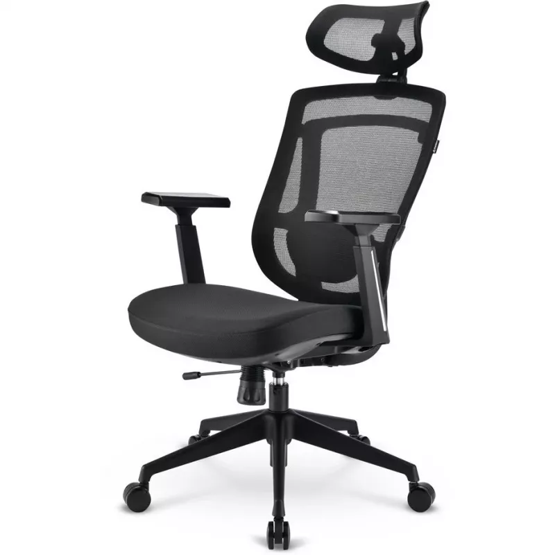 Biuro kėdė Sharkoon OfficePal C20, paminkštinta sėdynė, tinklinis atlošas, juoda