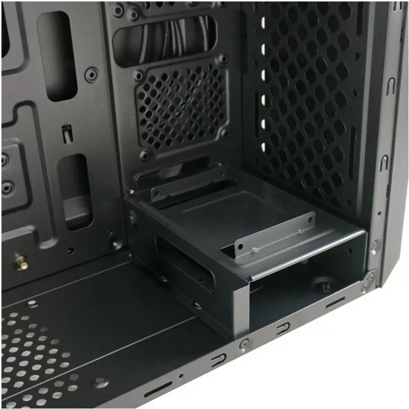 LC Power Classic 7040B - MDT - ATX korpusas - be maitinimo šaltinio - juoda, šlifuotas aliuminis / juoda - USB/Audio