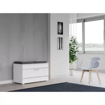 Uždara batų spintelė su viršumi OPAL SZAFKA BIEL balta, medžio drožlių plokštė, W850×H450 mm, 16 mm rėmas