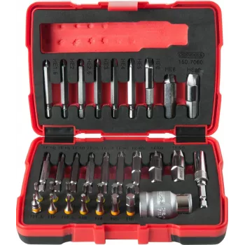 Ištraukiklių rinkinys KS Tools 150 1/4 colio 10 mm 34 dalių pažeistiems ir apvalintiems varžtams