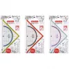 Triangulinė liniuotė Herlitz 11367950 16 cm, plastikinė, mėlyna/raudona/permatoma/geltona